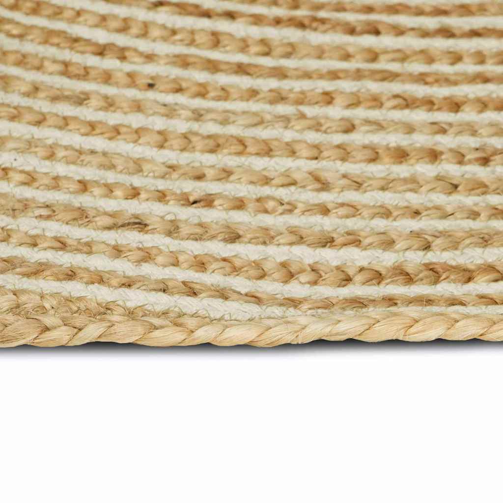 vidaXL Tapijt Natuurlijk en Wit 100 x 152 cm Jute
