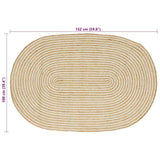 vidaXL Tapijt Natuurlijk en Wit 100 x 152 cm Jute