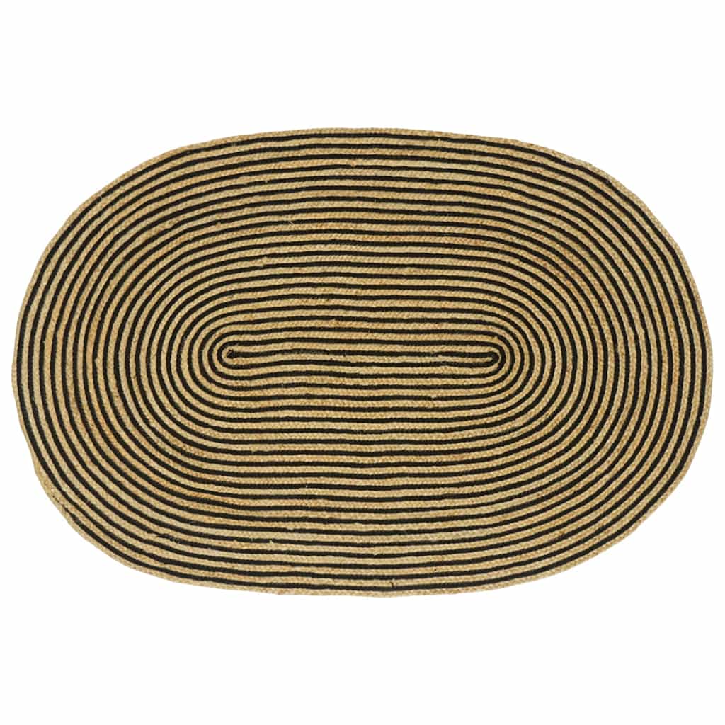 vidaXL Tapijt Natuurlijk en Wit 100 x 152 cm Jute