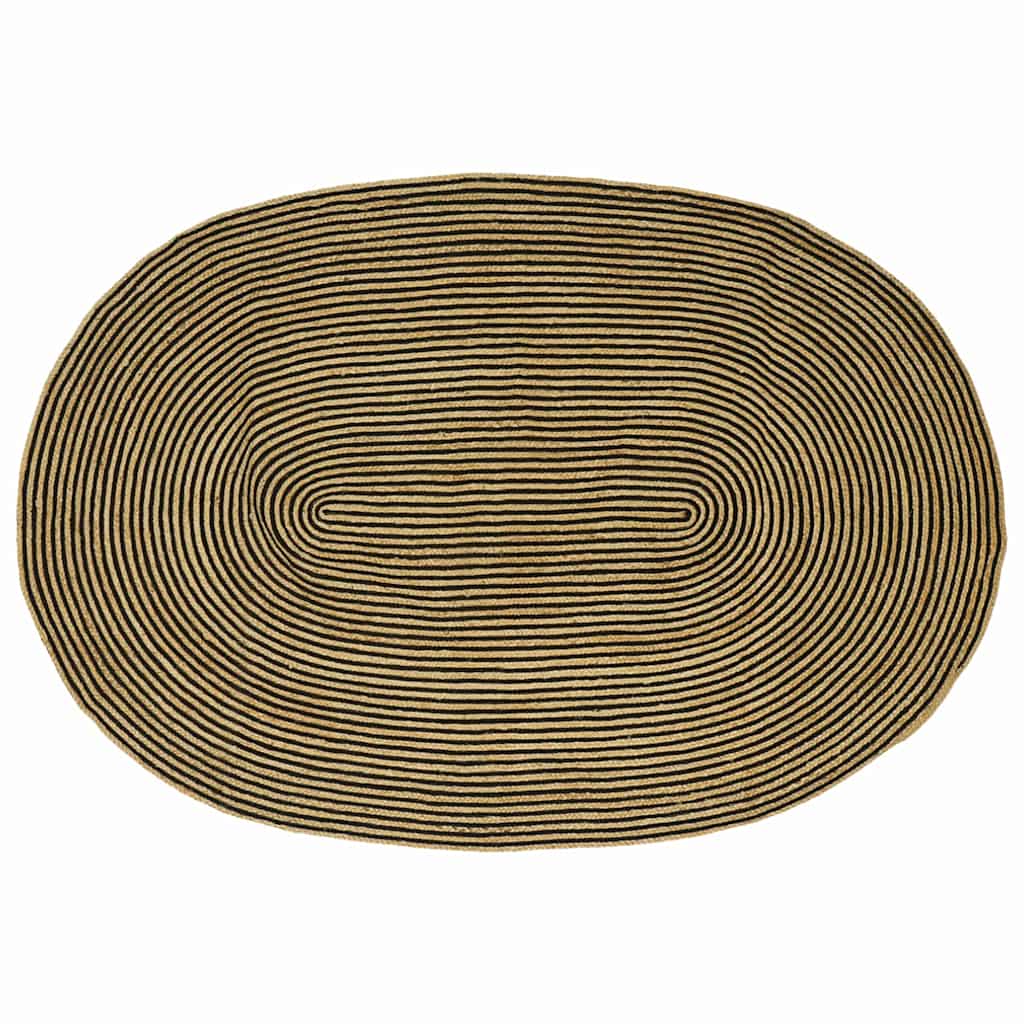 vidaXL Tapijt Natuurlijk en Wit 100 x 152 cm Jute