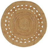 vidaXL Tapijt met ontwerp rond 90 cm gevlochten jute