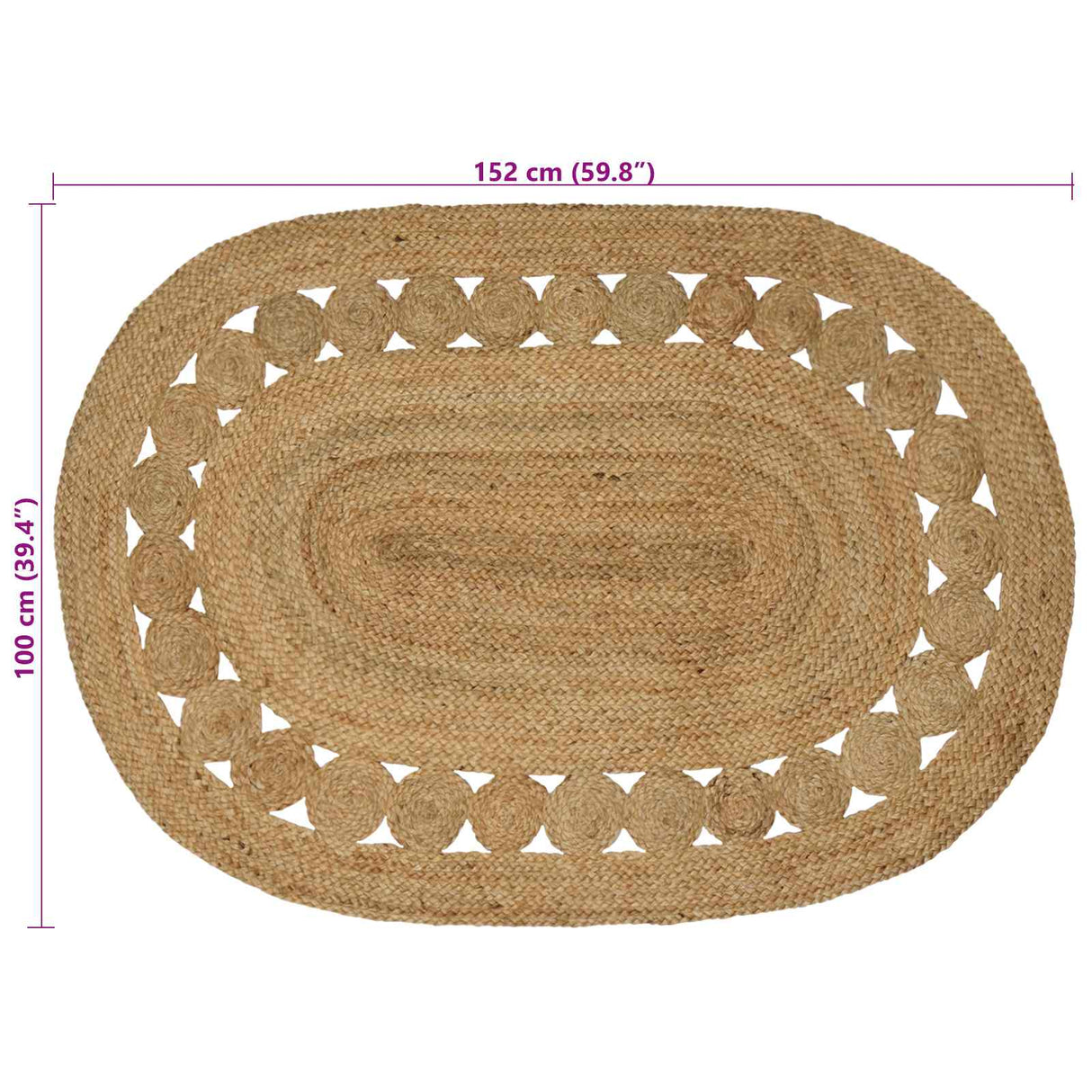 vidaXL Tapijt Bruin 100 x 152 cm Jute
