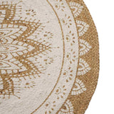 vidaXL Jute Tapijt Bloemen Naturel 100 x 152 cm Jute