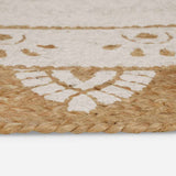 vidaXL Jute Tapijt Bloemen Naturel 100 x 152 cm Jute
