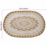 vidaXL Jute Tapijt Bloemen Naturel 100 x 152 cm Jute