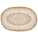 vidaXL Jute Tapijt Bloemen Naturel 100 x 152 cm Jute