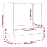 vidaXL Hoog rugbank 101cm Lichtgrijs Stof