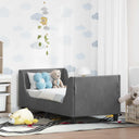 vidaXL Toddler Bed Frame with Headboard Dark Grey 70 x 140 cm Velvet