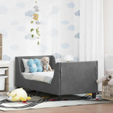 vidaXL Toddler Bed Frame with Headboard Dark Grey 70 x 140 cm Velvet
