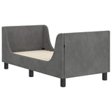 vidaXL Toddler Bed Frame with Headboard Dark Grey 70 x 140 cm Velvet