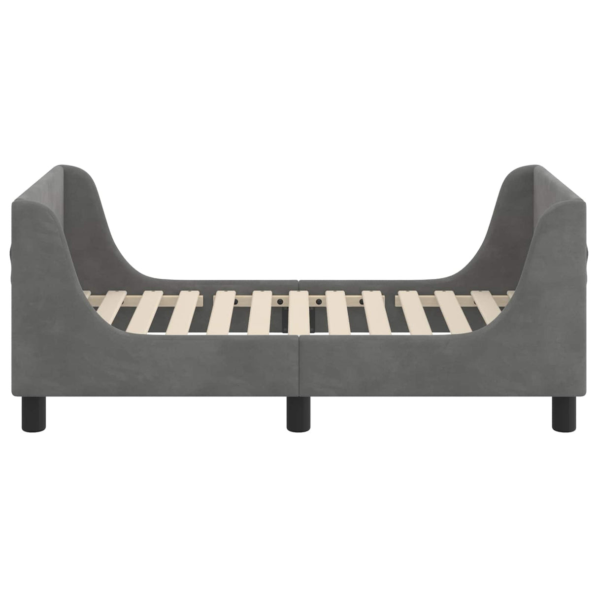 vidaXL Toddler Bed Frame with Headboard Dark Grey 70 x 140 cm Velvet