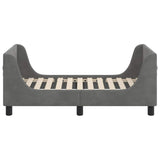 vidaXL Toddler Bed Frame with Headboard Dark Grey 70 x 140 cm Velvet