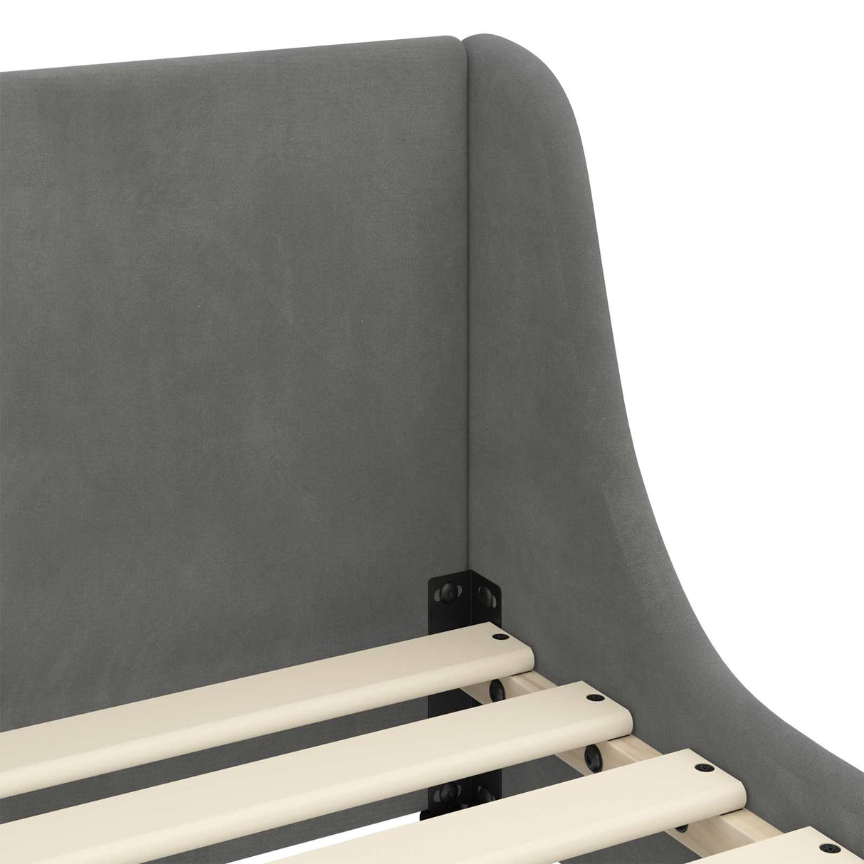 vidaXL Toddler Bed Frame with Headboard Dark Grey 70 x 140 cm Velvet