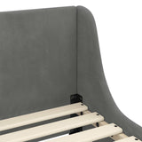 vidaXL Toddler Bed Frame with Headboard Dark Grey 70 x 140 cm Velvet