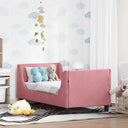 vidaXL Toddler Bed Frame with Headboard Dark Grey 70 x 140 cm Velvet
