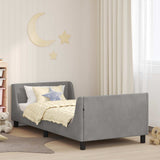 vidaXL Toddler Bed Frame with Headboard Dark Grey 70 x 140 cm Velvet