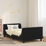 vidaXL Toddler Bed Frame with Headboard Dark Grey 70 x 140 cm Velvet
