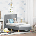 vidaXL Peuterbedframe met hoofdboard Lichtgrijs 70 x 140 cm Stof