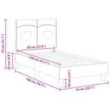 vidaXL Peuterbedframe met hoofdboard Lichtgrijs 70 x 140 cm Stof