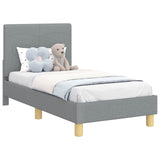 vidaXL Peuterbedframe met hoofdboard Lichtgrijs 70 x 140 cm Stof