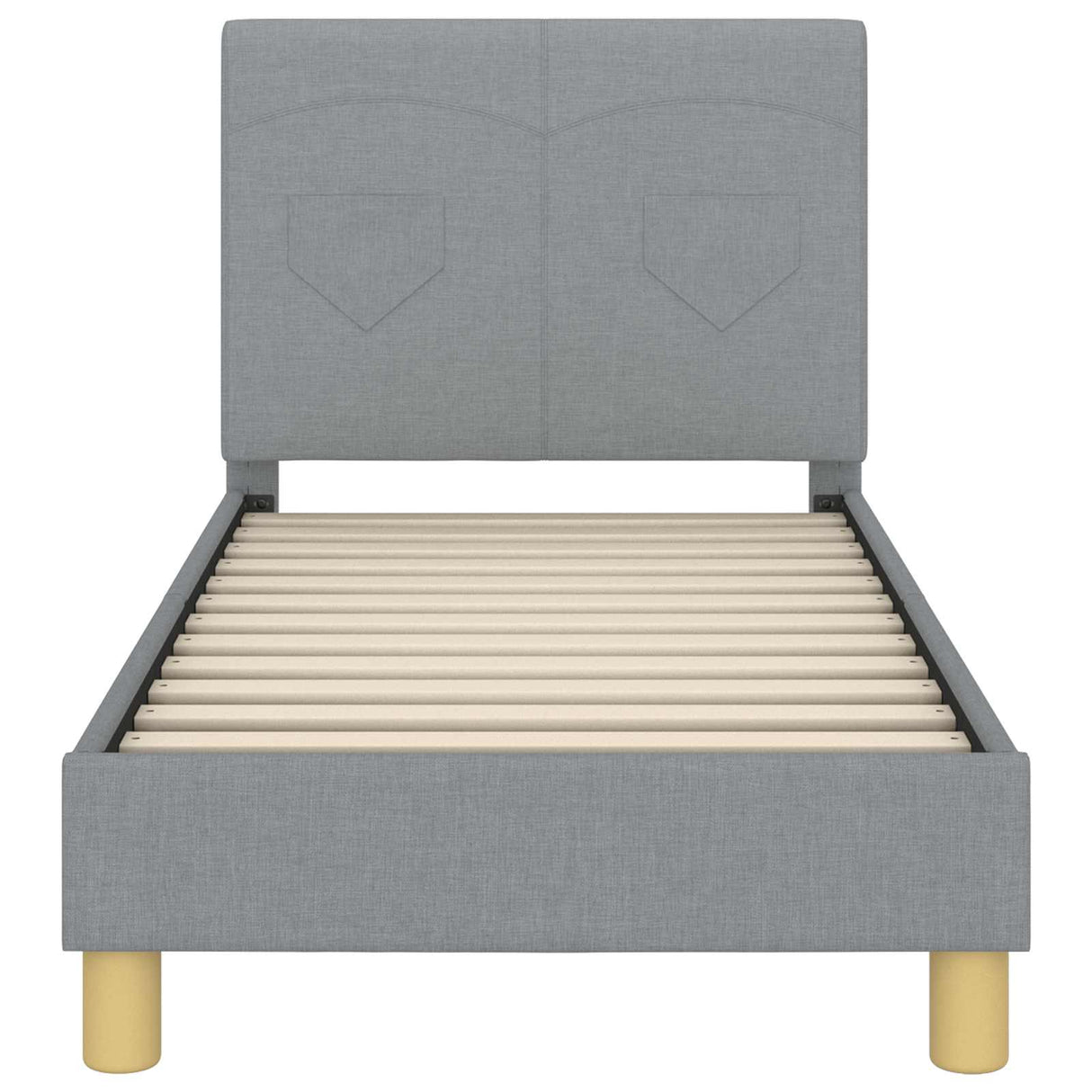 vidaXL Peuterbedframe met hoofdboard Lichtgrijs 70 x 140 cm Stof