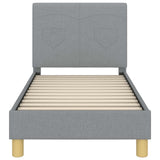 vidaXL Peuterbedframe met hoofdboard Lichtgrijs 70 x 140 cm Stof