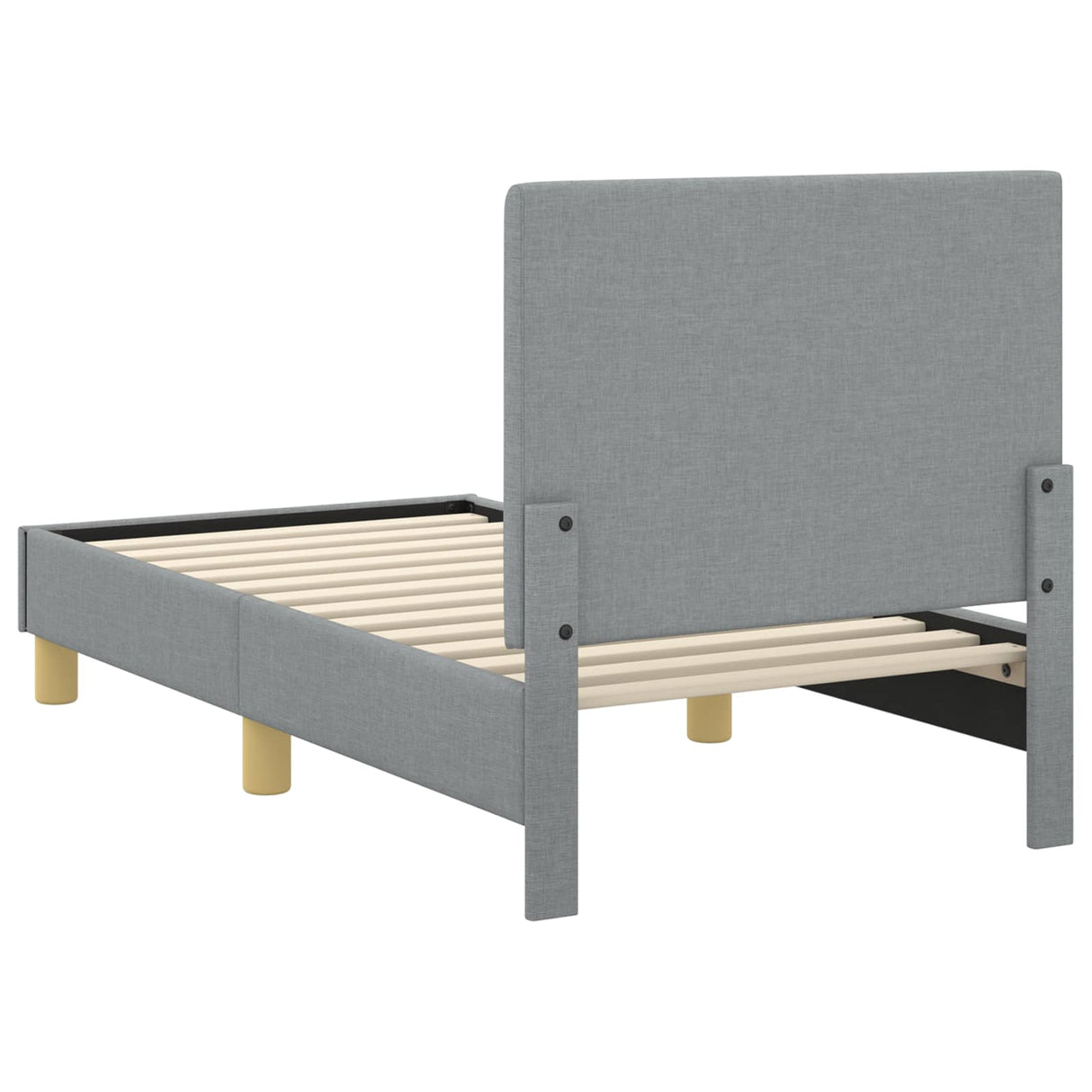 vidaXL Peuterbedframe met hoofdboard Lichtgrijs 70 x 140 cm Stof