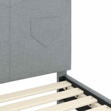 vidaXL Peuterbedframe met hoofdboard Lichtgrijs 70 x 140 cm Stof