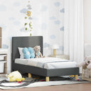 vidaXL Peuterbedframe met hoofdboard Lichtgrijs 70 x 140 cm Stof