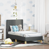 vidaXL Peuterbedframe met hoofdboard Lichtgrijs 70 x 140 cm Stof