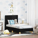 vidaXL Peuterbedframe met hoofdboard Lichtgrijs 70 x 140 cm Stof