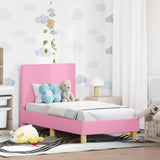 vidaXL Peuterbedframe met hoofdboard Lichtgrijs 70 x 140 cm Stof