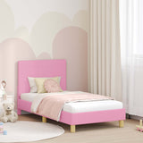 vidaXL Peuterbedframe met hoofdboard Lichtgrijs 70 x 140 cm Stof
