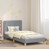 vidaXL Peuterbedframe met hoofdboard Lichtgrijs 70 x 140 cm Stof