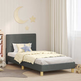 vidaXL Peuterbedframe met hoofdboard Lichtgrijs 70 x 140 cm Stof