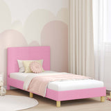 vidaXL Peuterbedframe met hoofdboard Lichtgrijs 70 x 140 cm Stof