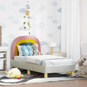 vidaXL Peuterbedframe met hoofdboard Crèmekleurig 70 x 140 cm Fluweel