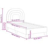 vidaXL Peuterbedframe met hoofdboard Crèmekleurig 70 x 140 cm Fluweel