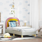vidaXL Peuterbedframe met hoofdboard Crèmekleurig 70 x 140 cm Fluweel