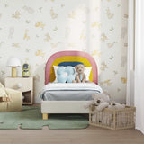 vidaXL Peuterbedframe met hoofdboard Crèmekleurig 70 x 140 cm Fluweel