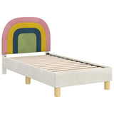 vidaXL Peuterbedframe met hoofdboard Crèmekleurig 70 x 140 cm Fluweel