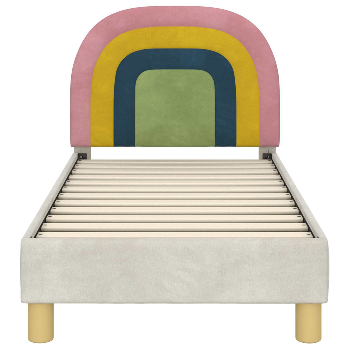 vidaXL Peuterbedframe met hoofdboard Crèmekleurig 70 x 140 cm Fluweel