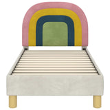 vidaXL Peuterbedframe met hoofdboard Crèmekleurig 70 x 140 cm Fluweel