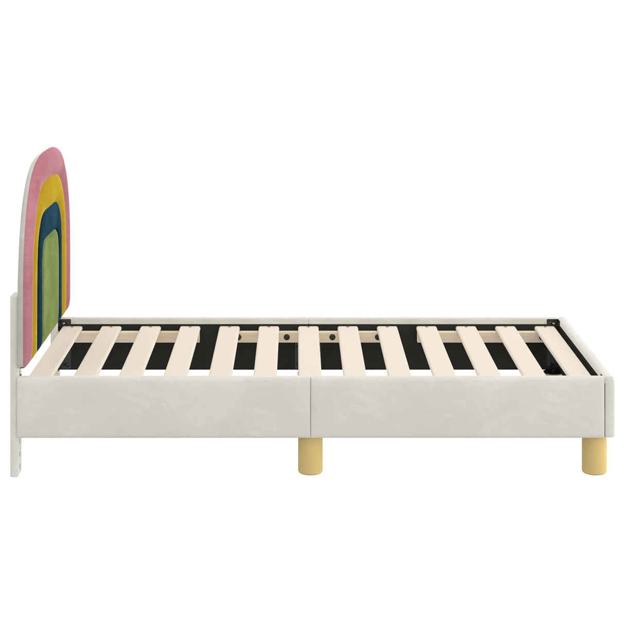 vidaXL Peuterbedframe met hoofdboard Crèmekleurig 70 x 140 cm Fluweel