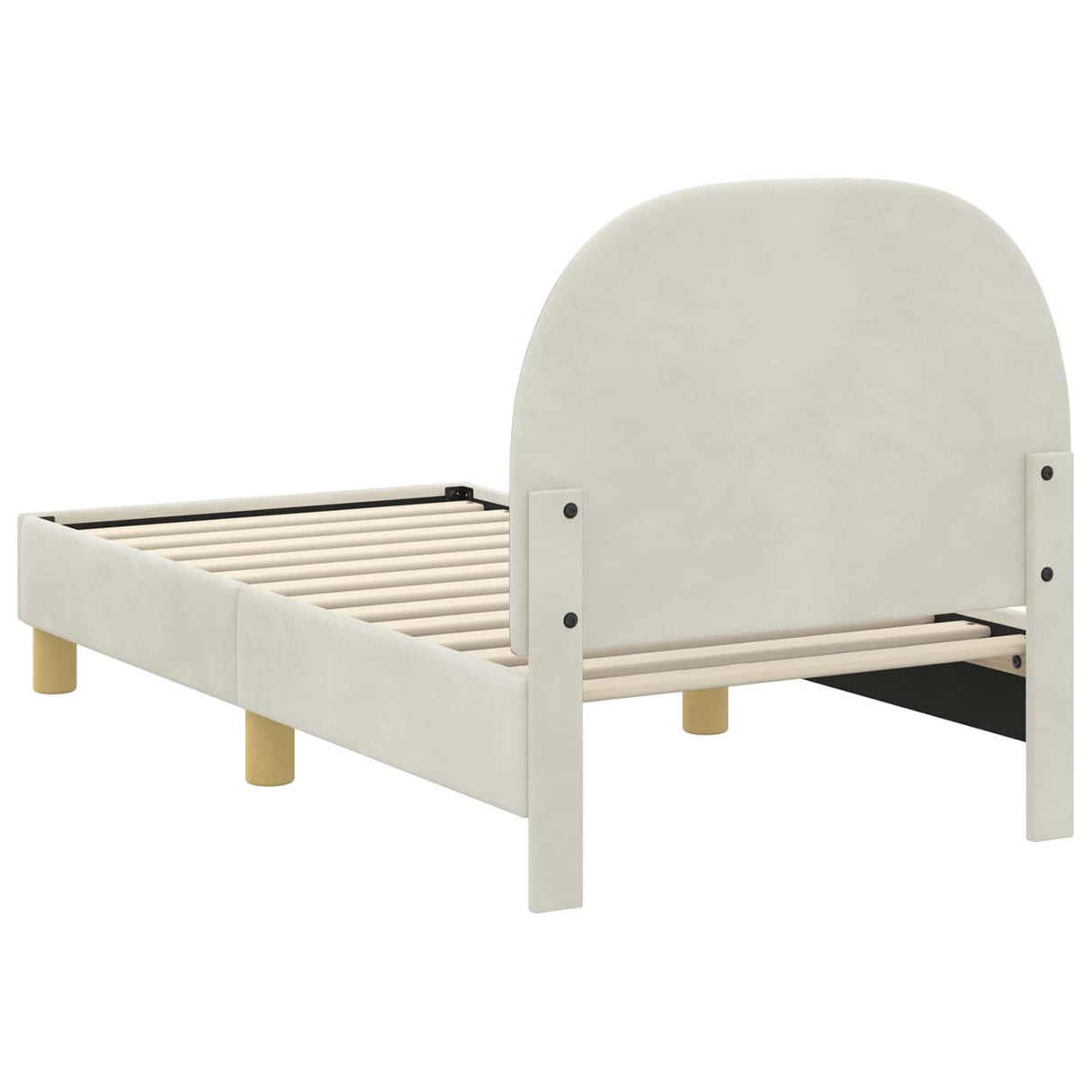 vidaXL Peuterbedframe met hoofdboard Crèmekleurig 70 x 140 cm Fluweel