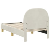 vidaXL Peuterbedframe met hoofdboard Crèmekleurig 70 x 140 cm Fluweel