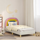 vidaXL Peuterbedframe met hoofdboard Crèmekleurig 70 x 140 cm Fluweel
