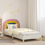 vidaXL Peuterbedframe met hoofdboard Crèmekleurig 70 x 140 cm Fluweel