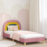 vidaXL Peuterbedframe met hoofdboard Crèmekleurig 70 x 140 cm Fluweel
