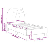 vidaXL Peuterbedframe met hoofdboard Roze 70 x 140 cm Fluweel